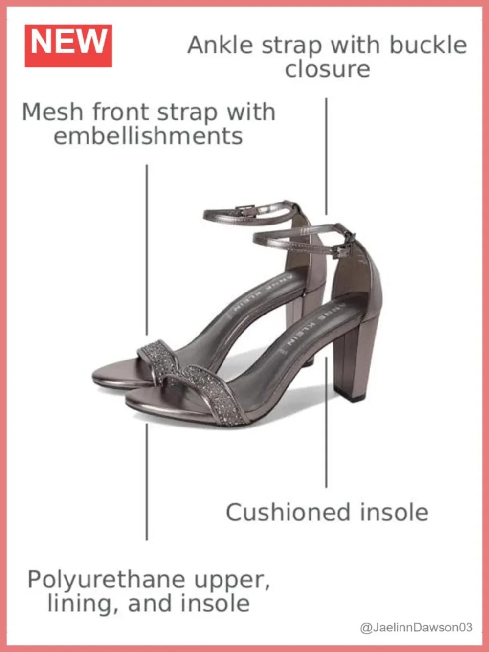 Anne Klein Kourtney-C Stiletto Heels Open Toe Ankle Strap Peep Toe Pumps